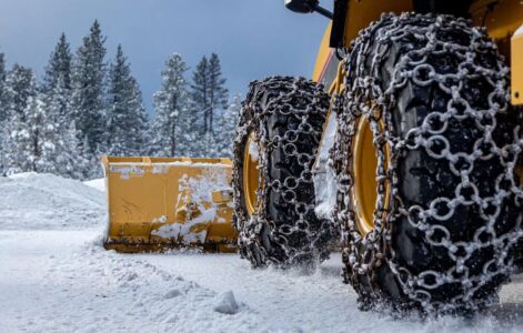 Snow chains and traction chains used